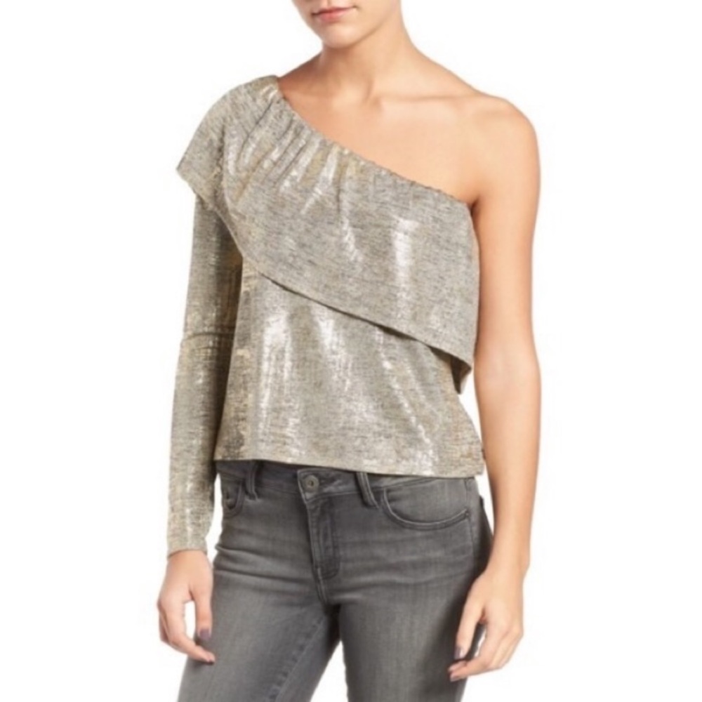 Trouvé Metallic One Shoulder Top